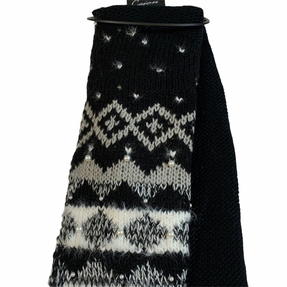 Cejon Fair Isle Pearled Scarf